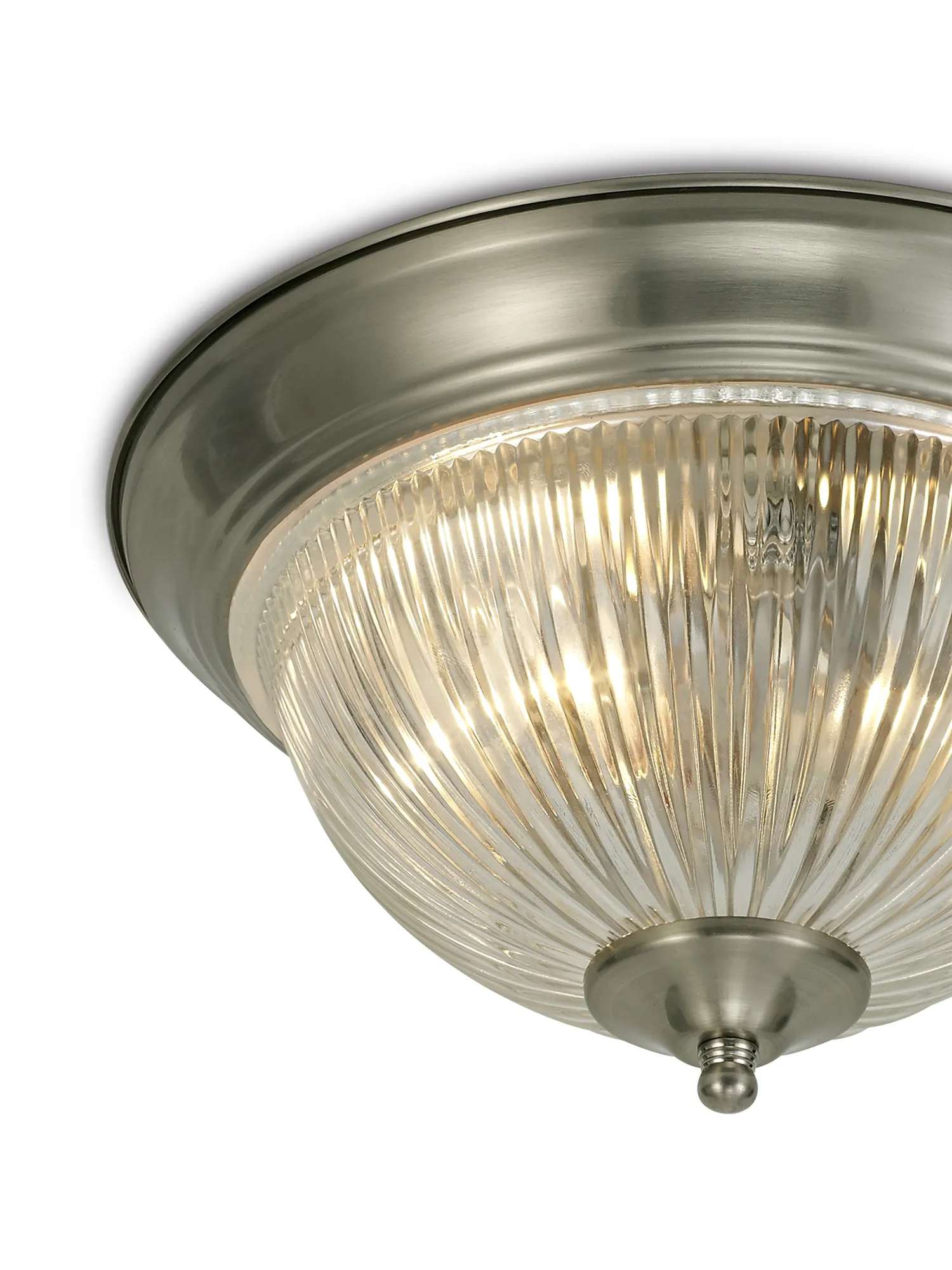 Macy Glass IP44 Flush Ceiling 2 Light Satin Nickel D0406  Deco Macy